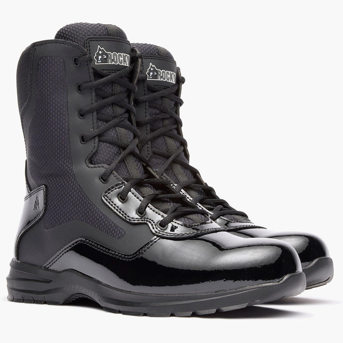 Rocky Cadet 8" Black Side Zip Public Service Boot