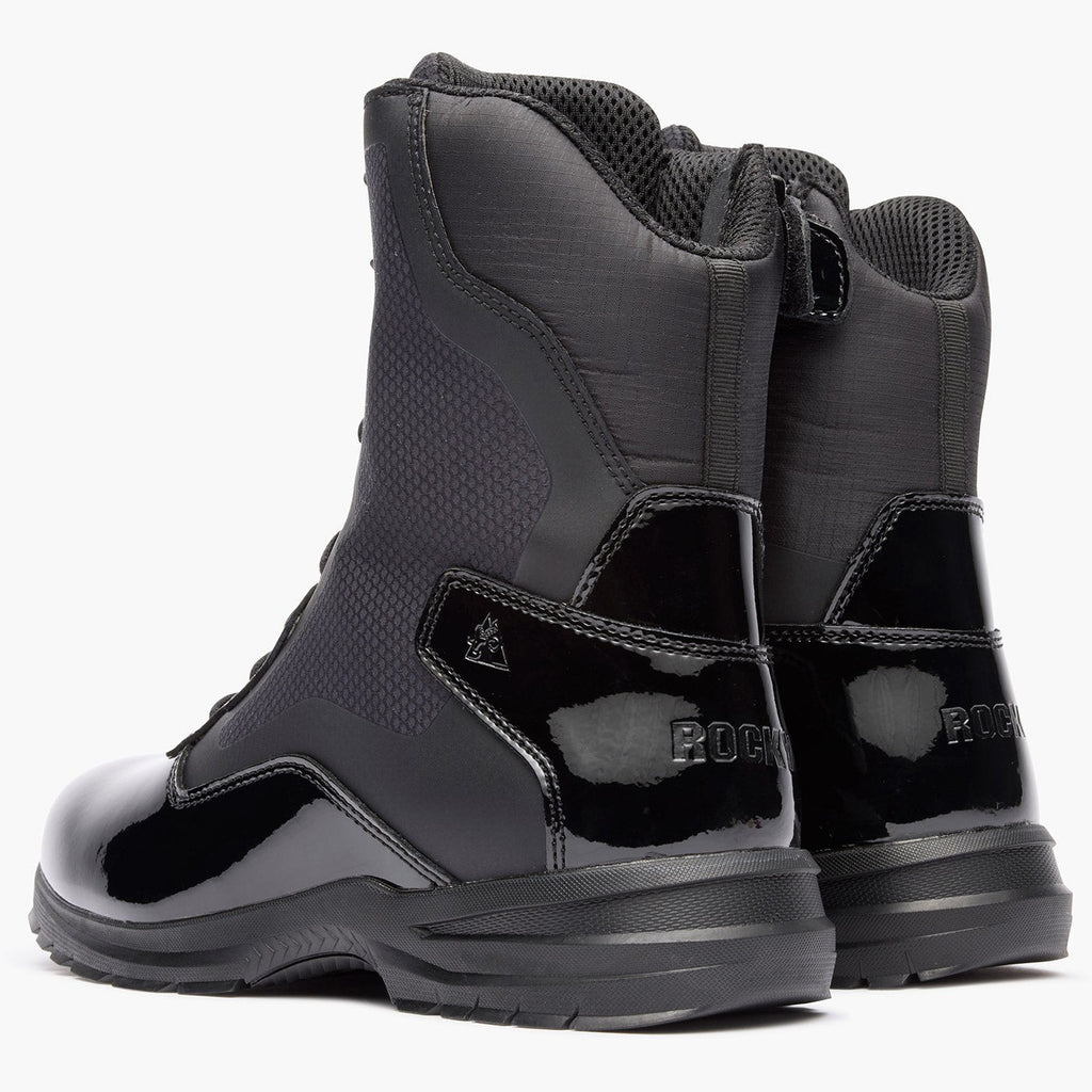 Rocky Cadet 8" Black Side Zip Public Service Boot