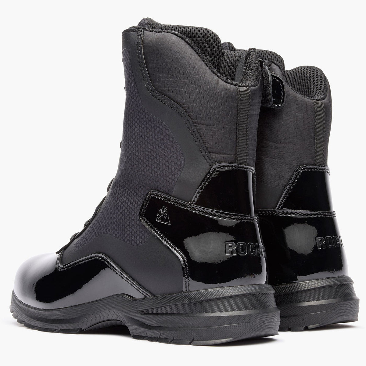 Rocky Cadet 8" Black Side Zip Public Service Boot