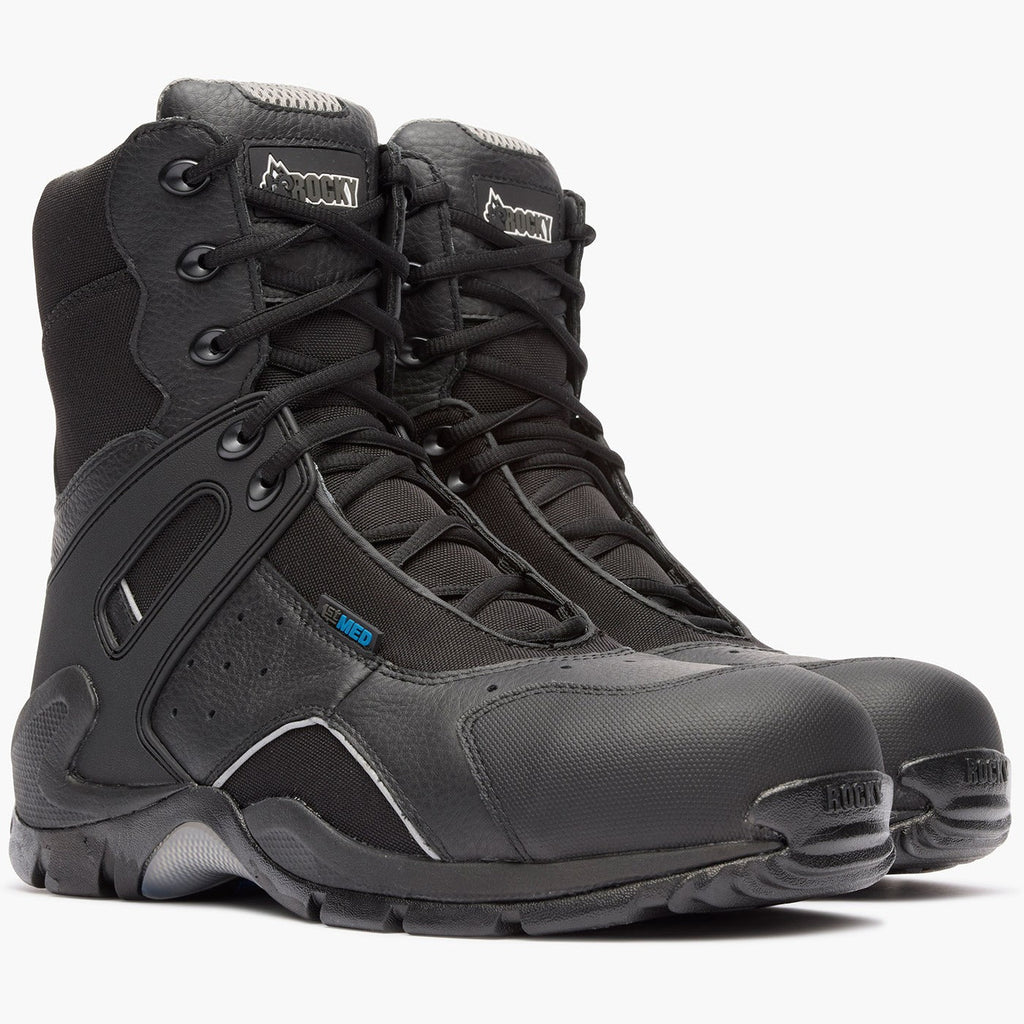 Rocky 1st Med Carbon Fiber Toe Puncture-Resistant Side-Zip Waterproof Public Service Boot