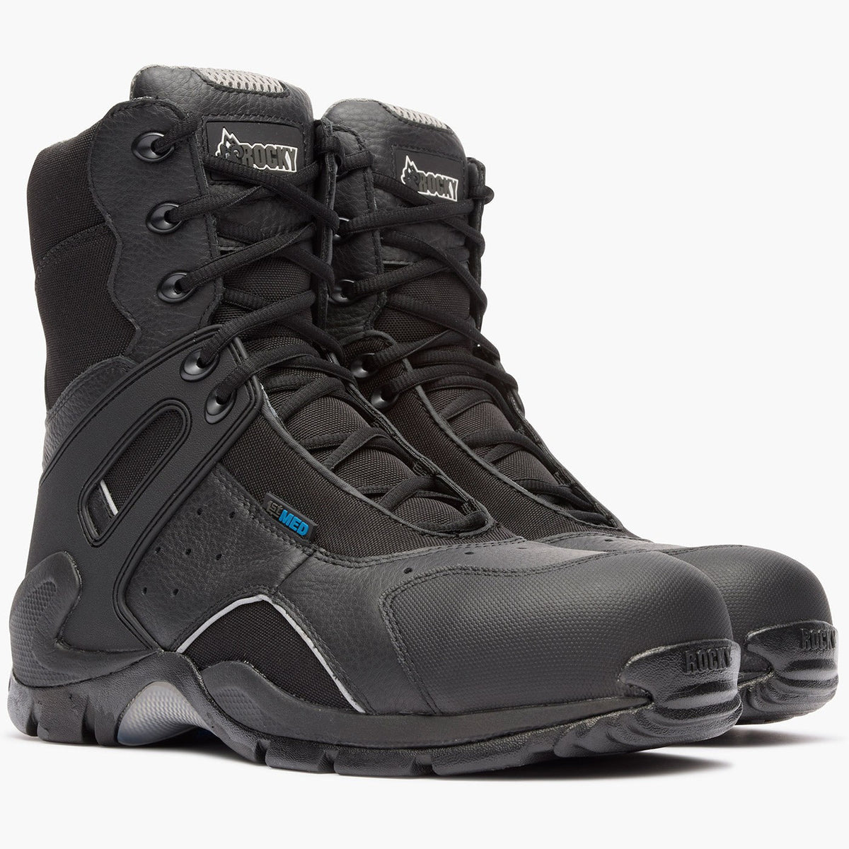 Rocky 1st Med Carbon Fiber Toe Puncture-Resistant Side-Zip Waterproof Public Service Boot