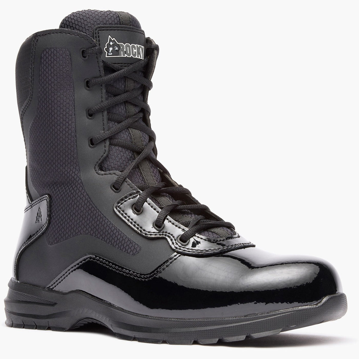 Rocky Cadet 8" Black Side Zip Public Service Boot